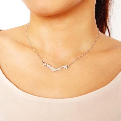 シルバーネックレス レディース メンズ 日本列島 JAPAN ジャパン ニッポン pe1996 チェーン付き |  | 04