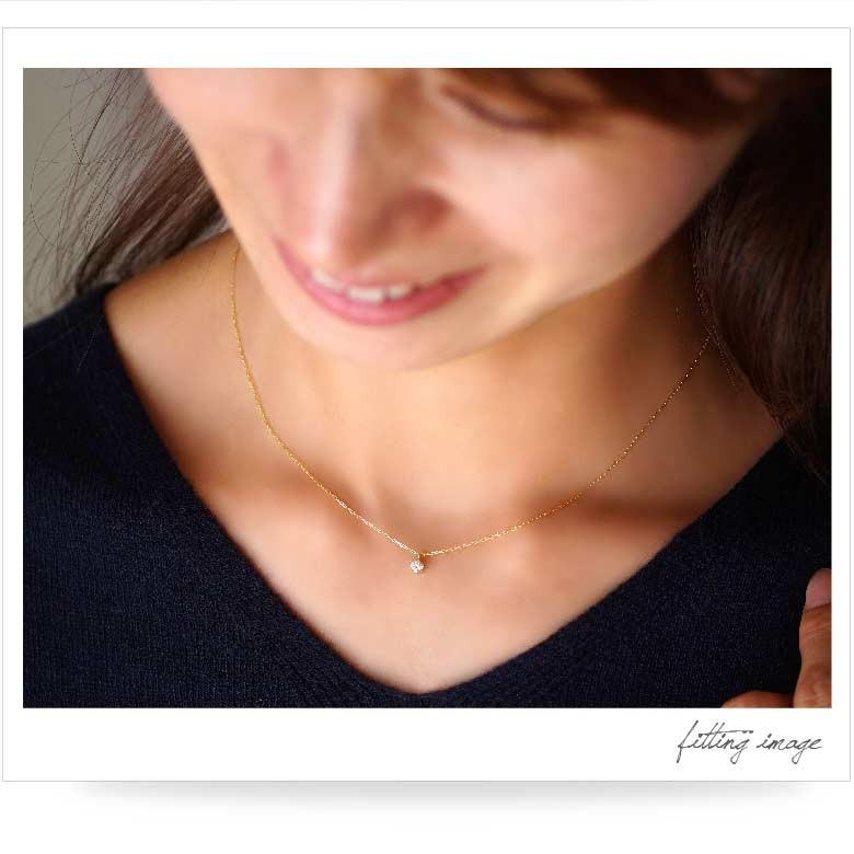 ひと粒天然ダイヤネックレスpe2126 ジュエリー ペンダント・ネックレス K18・18金 レディース シンプル チェーンの長 |  | 05