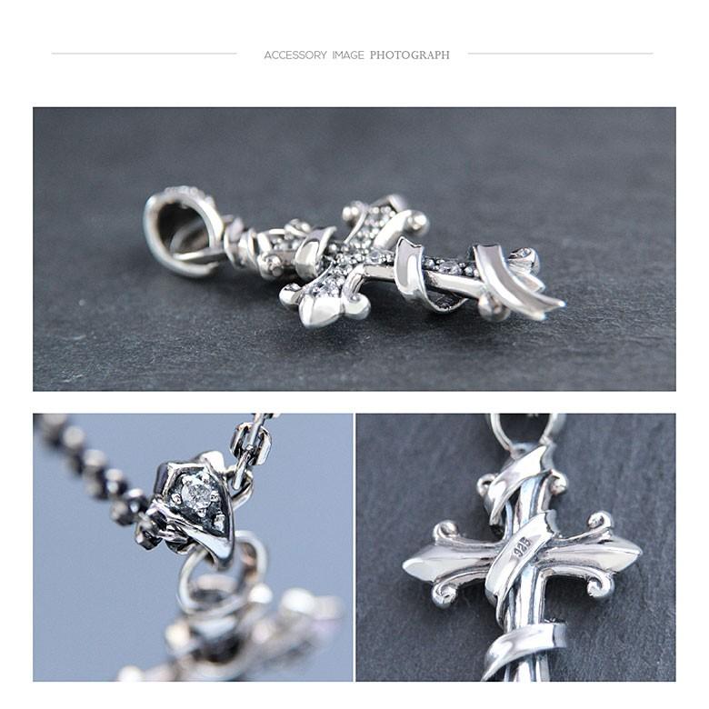 シルバークロストップ pe2145 シルバーアクセサリー ペンダントトップ メンズ リボン ペンダントトップのみの商品 |  | 03