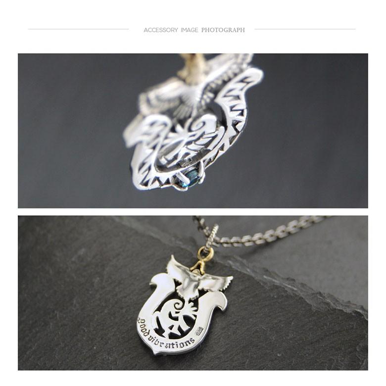 シルバーネックレス pe2178-ch シルバーアクセサリー ネックレス メンズ 馬蹄・ホースシュー c0065の50ｃｍチェーン付の画像