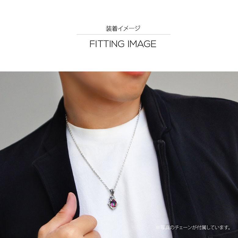 ミスティッククォーツ pe2194-ch シルバーアクセサリー ネックレス メンズ ゴシック c0065の50ｃｍチェーン付の画像