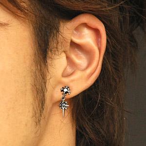 ◇エルメス◇ハバスキュール/シングルピアス/ブランド/シルバー/ブラック ◇エルメス◇ハバスキュール/シングルピアス/ブランド/シルバー