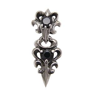 シルバーアクセサリー ピアス メンズ シルバーピアス ドロップピアス ブラックジルコニア pi0347 ペア売りの画像