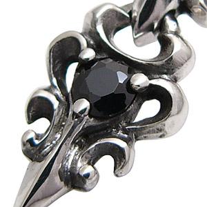 シルバーアクセサリー ピアス メンズ シルバーピアス ドロップピアス ブラックジルコニア pi0347 ペア売りの画像