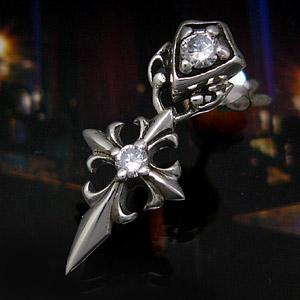 ピアス メンズ シルバーピアス メンズピアス ドロップピアス クロス 楯 pi0348 バラ売り | 