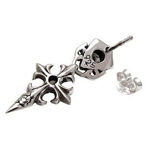 シルバーアクセサリー ピアス メンズ シルバーピアス ドロップピアス クロス 楯 pi0348 ペア売りの画像