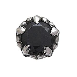 シルバーアクセサリー ピアス メンズ シルバーピアス フレア ブラックジルコニア pi0357 ペア売りの画像
