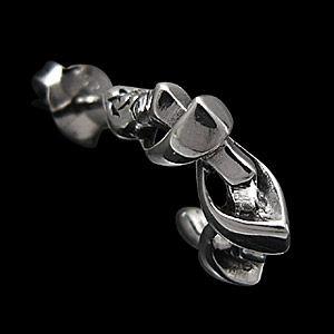 ピアス メンズ シルバーピアス メンズピアス リボン pi0381 バラ売りの画像