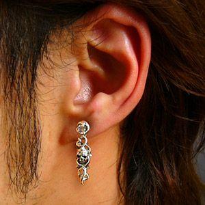 シルバーアクセサリー ピアス メンズ スカル・骸骨 pi0387 ペア売り