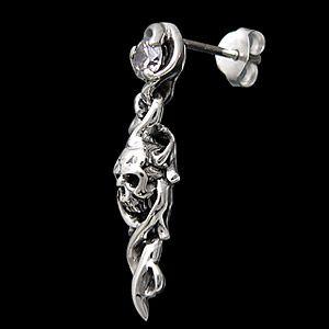 シルバーアクセサリー ピアス メンズ スカル・骸骨 pi0387 ペア売り