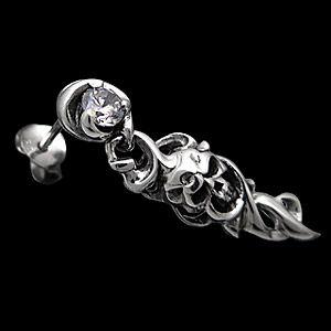 シルバーアクセサリー ピアス メンズ スカル・骸骨 pi0387 ペア売り