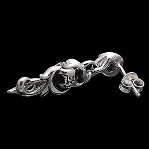 シルバーアクセサリー ピアス メンズ スカル・骸骨 pi0387 ペア売り