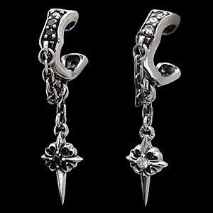 ピアス メンズ シルバーピアス シルバーアクセサリー クロス pi0388