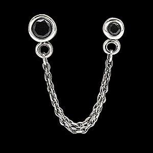 ピアス メンズ シルバーピアス メンズピアス チェーン ジルコニア 2ホール pi0398 バラ売り |  | 01