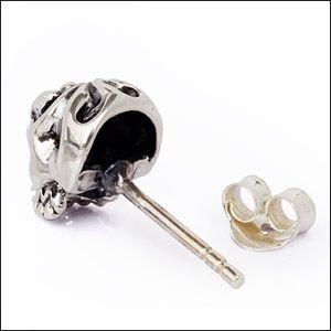 シルバーピアス メンズ ピアス スカル ハードピアス pi0408 バラ