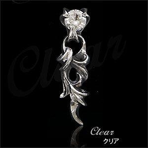ピアス メンズ シルバーピアス メンズピアス アラベスク 蔦 ジルコニア