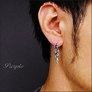 ピアス メンズ シルバーピアス メンズピアス アラベスク 蔦 ジルコニア
