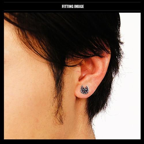 シルバーアクセサリー ピアス 片耳 スター 星 ホースシュー 馬蹄 ブラック pi0459 バラ売り |  | 03