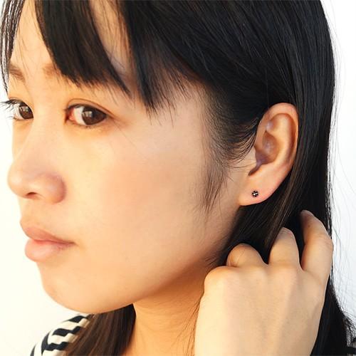 ピアス プラチナ ダイヤモンド ブラック ローズカット 0.15ct pt900 メンズ レディース pi0468 バラ売り（片耳） |  | 04