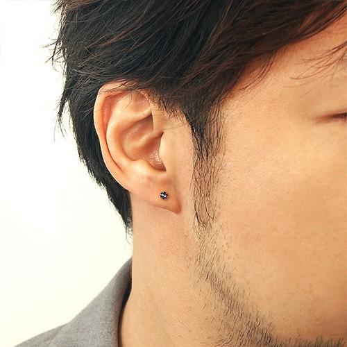 ピアス プラチナ ダイヤモンド ブラック ローズカット 0.15ct pt900 メンズ レディース pi0468 バラ売り（片耳） |  | 05