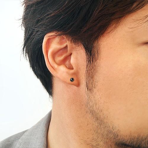 ピアス プラチナ ダイヤモンド ブラック ローズカット 0.25ct pt900