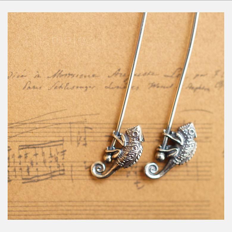 ELCAMI カメレオン ピアス 美品 ELCAMI - 【お取り寄せ注文可能】半割れ蛇ピアス(GOLD