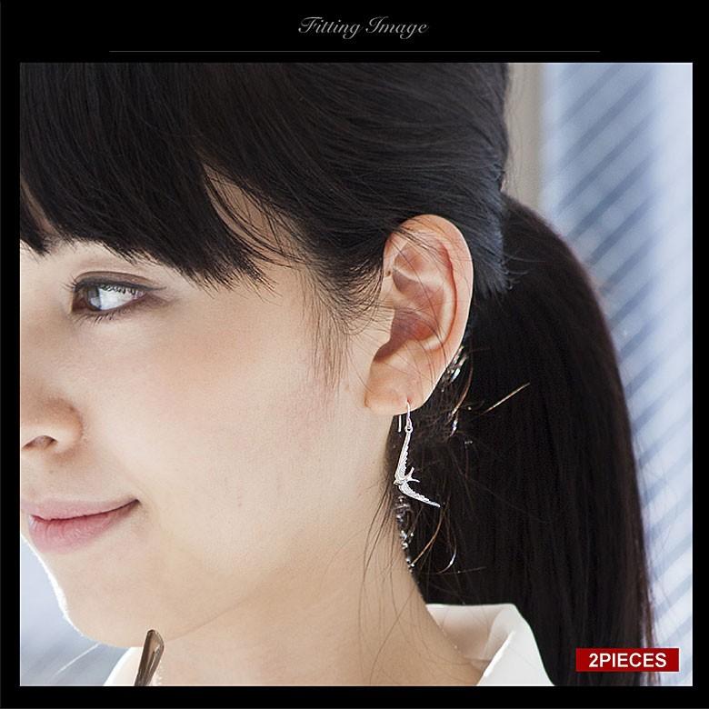 幸運の象徴 ツバメpi0487 シルバーアクセサリー ピアス フープ シルバー レディース ツバメ・つばめ 両耳用 |  | 04