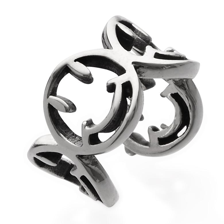 イヤーカフ メンズ スマイル アクセサリー pi0553 ニコちゃん シルバー