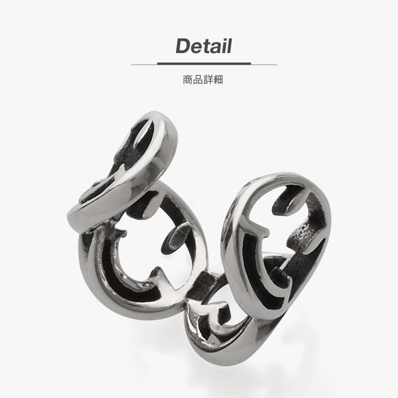 イヤーカフ メンズ スマイル アクセサリー pi0553 ニコちゃん シルバー