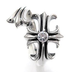 シルバーアクセサリー シルバーリング 指輪 メンズ リング クロス・十字架 フリー r0452の画像