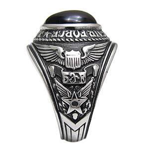 US AIR FORCE シルバー カレッジリング STERLING製 オニキス US AIR FORCE シルバー カレッジリング STERLING製 オニキス
