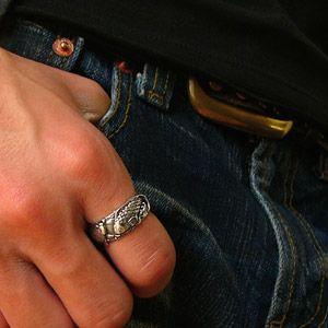 シルバーアクセサリー シルバーリング 指輪 メンズ リング 鯉 登