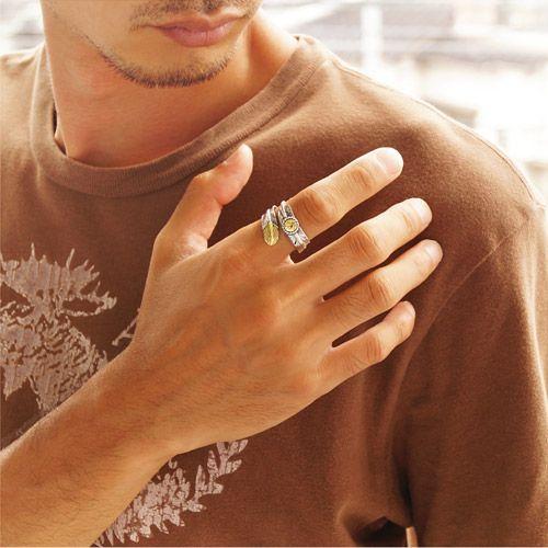シルバーアクセサリー シルバーリング メンズ フェザー ココペリ フリーサイズ r0690