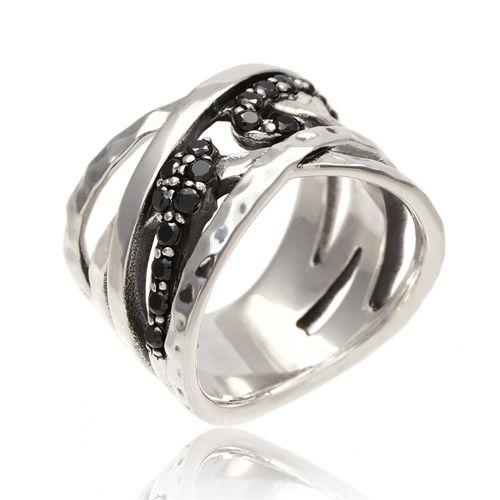 シルバーアクセサリー リング メンズ 指輪 蛇 スネーク ブラックジルコニア r0691 |  | 01