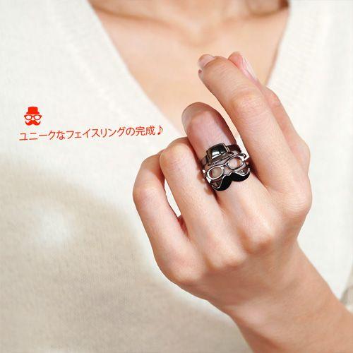 リング レディース メガネ ヒゲ ハット めがね 眼鏡 ひげ 帽子 r0694