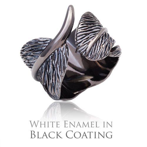 メンズアクセサリー リング フェザー 羽根 ゴールド ブラック r0699 フリーサイズ(約11号〜23号前後) |  | 02