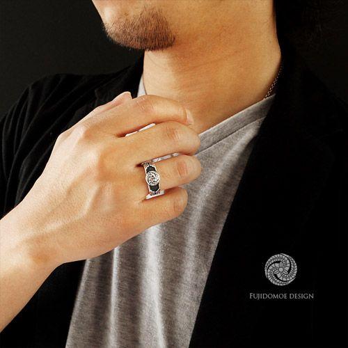 シルバーアクセサリー リング メンズ 黒田官兵衛 藤巴家紋 藤の花 和