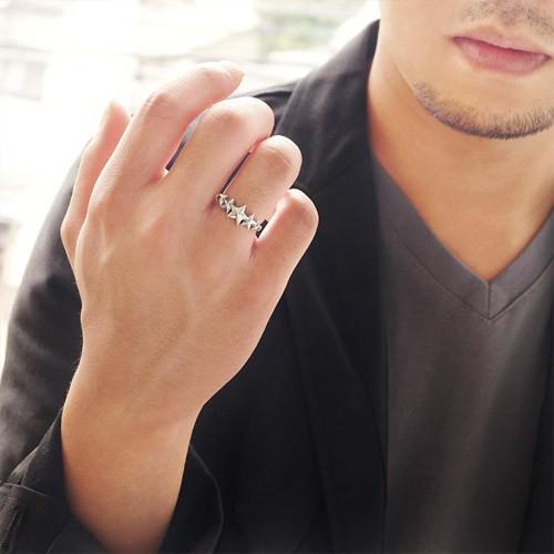 ペアリング シルバーリング メンズ レディース スター 星 ファイブ