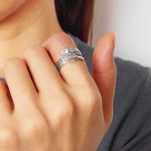 シルバーアクセサリー リング メンズ レディース ネイティブ フェザー