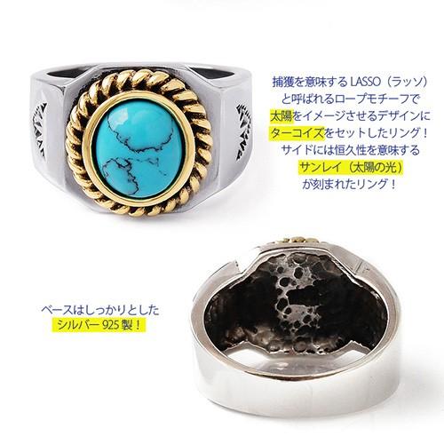 ASUS ネイティブ シルバーアクセサリー リング ターコイズ