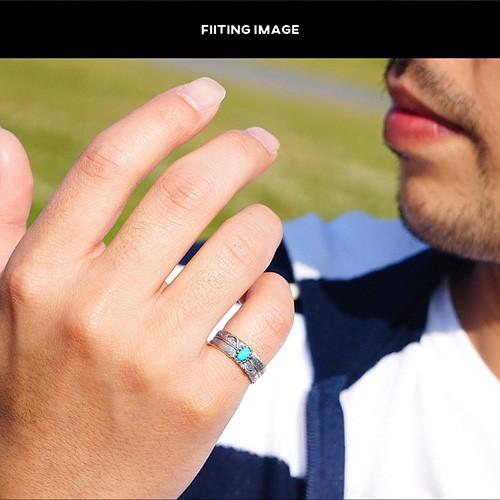 ネイティブ シルバーアクセサリー リング ターコイズ メンズ