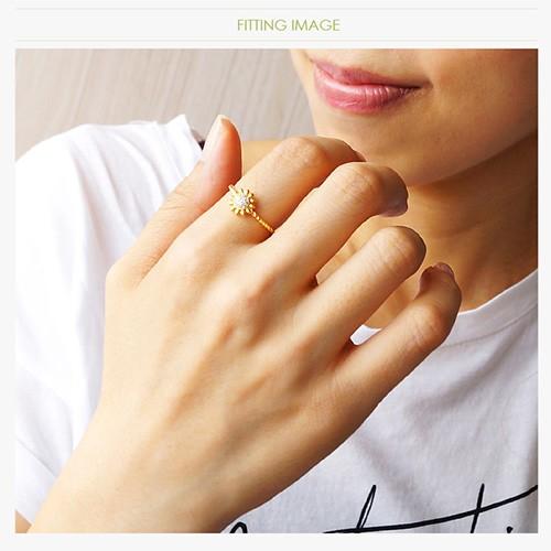 シルバーリング ひまわり ヒマワリ レディース ゴールド サン