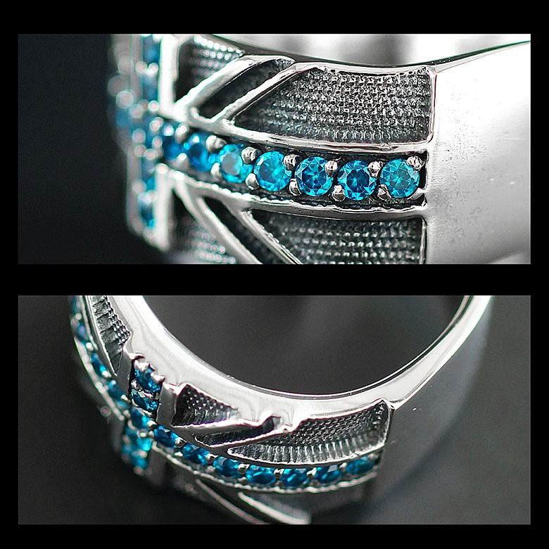 e.m. シルバーリング 専用ボックス付き ブルーユニオンジャック r0798 シルバーアクセサリー リング