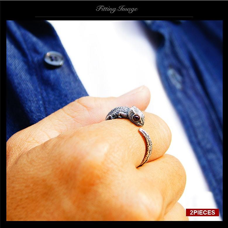 フリーサイズシルバーリングr0807 シルバーアクセサリー リング スタンダードリング シルバー 男女兼用 カメレオン |  | 03