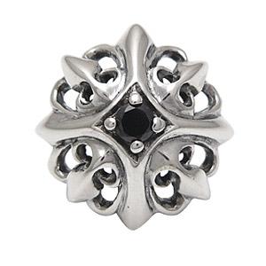 シルバーアクセサリー コンチョ・ボタン クロス・十字架 ブラックジルコニア so0465 シルバー925コンチョ |  | 02