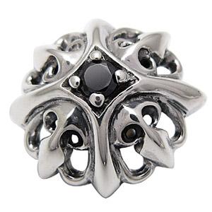 シルバーアクセサリー コンチョ・ボタン クロス・十字架 ブラックジルコニア so0465 シルバー925コンチョ |  | 03