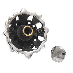 シルバーアクセサリー コンチョ・ボタン クロス・十字架 ブラックジルコニア so0465 シルバー925コンチョ |  | 04