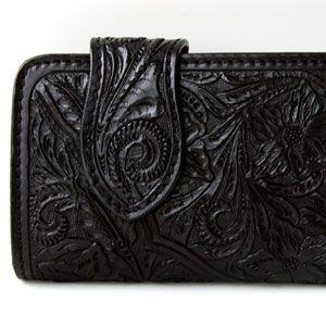 シルバーアクセサリー メンズ ウォレット 財布 黒・ブラック 花・フラワー コンチョ ターコイズ・オニキス so0504 |  | 02