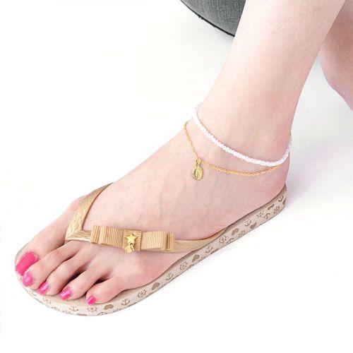 アンクレット メンズ レディース マリア メダイ チェーン ブラック ホワイト so0519 足周り約20〜26cm前後 |  | 05