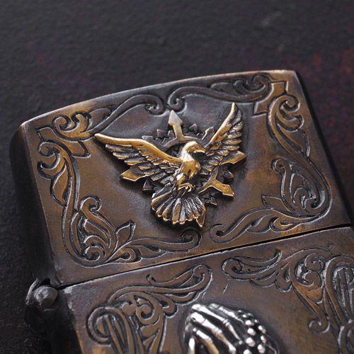 ZIPPO ジッポ ライター シルバー アンティーク プレイハンド